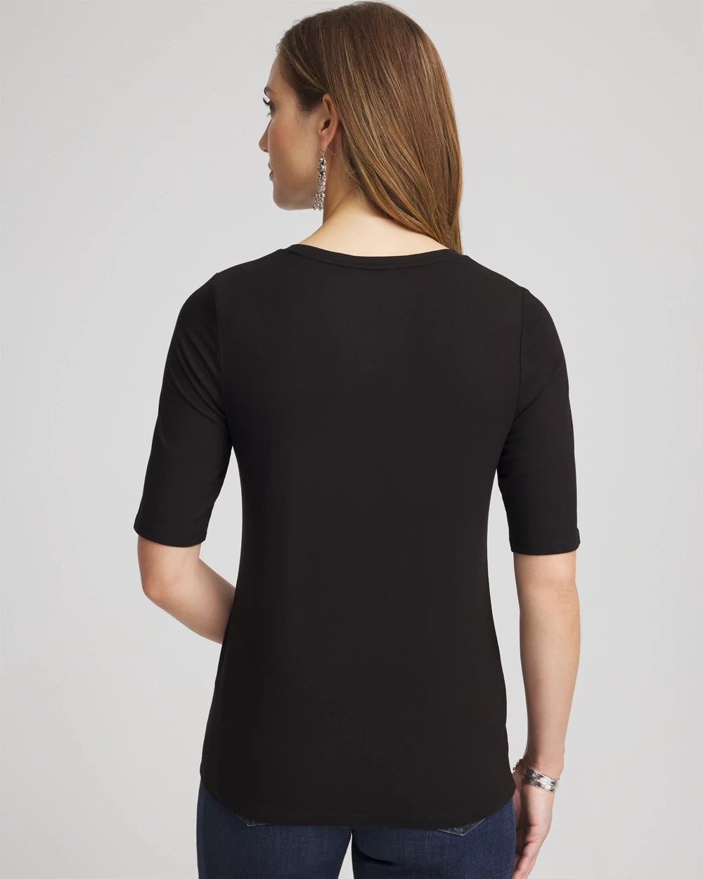Chico's | Elbow Sleeve Tee/ Black