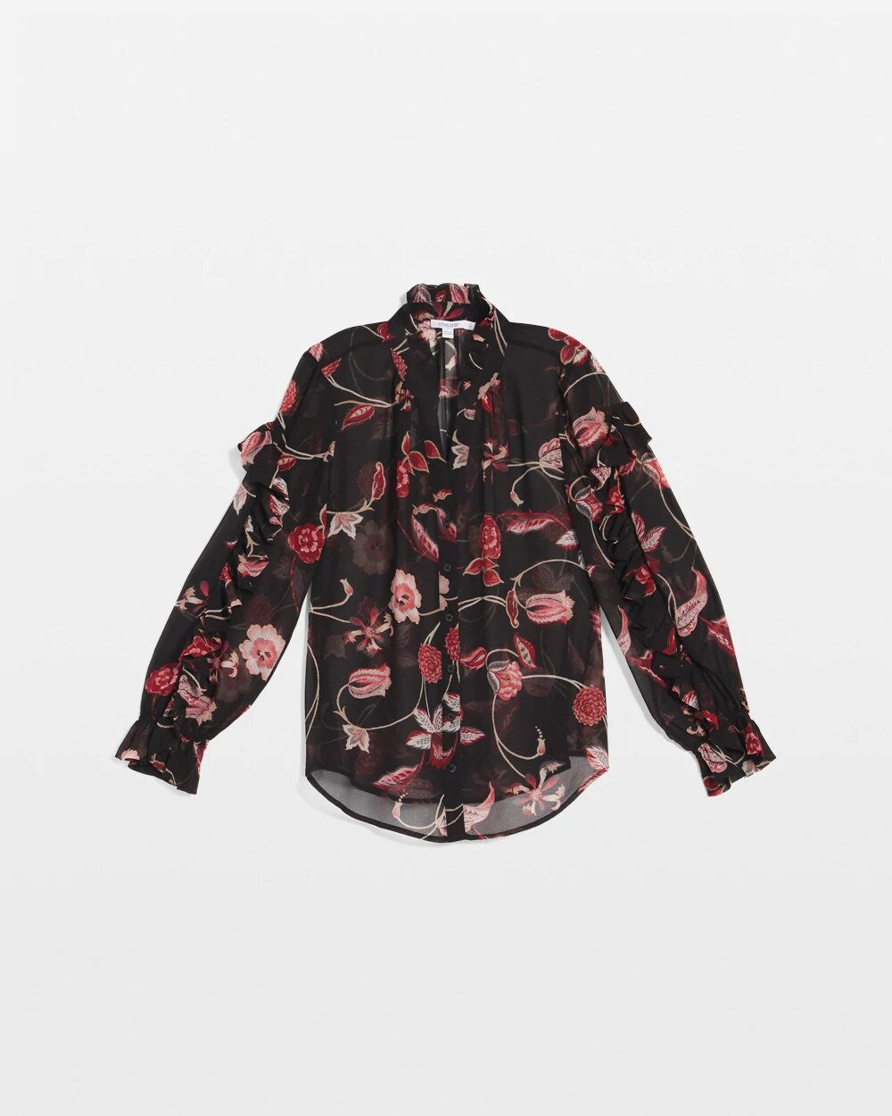 Chico's | Georgette Celtic Blooms Blouse/ Black