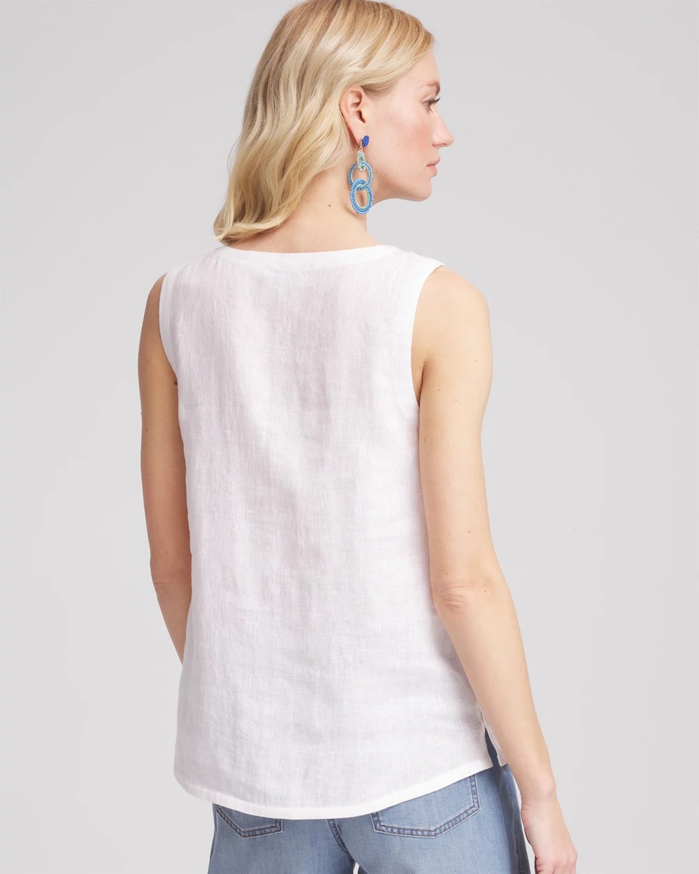 Chico's | Sleeveless Linen Tank Top/ Alabaster