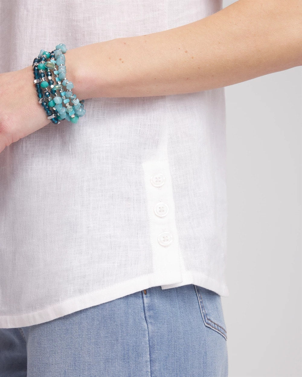 Chico's | Sleeveless Linen Tank Top/ Alabaster