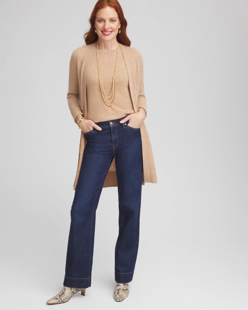 Chico's | Cashmere Crewneck Sweater/ Camel