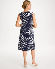 Chico's | Jersey Knit Printed Shift Dress/ Passport Blue