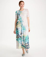 Chico's | Jersey Knit Tropical Maxi Dress/ Alabaster