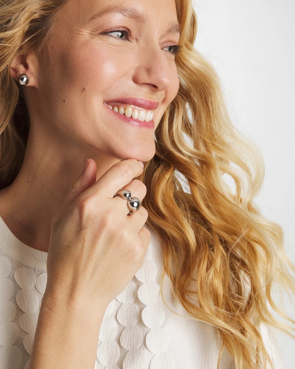 Chico's | Curvy Silver Stretch Ring/ Silver