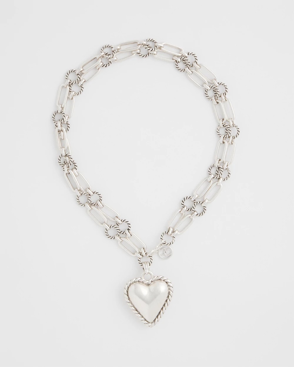 Chico's | Heart Twice As Nice Pendant Necklace/ Silver