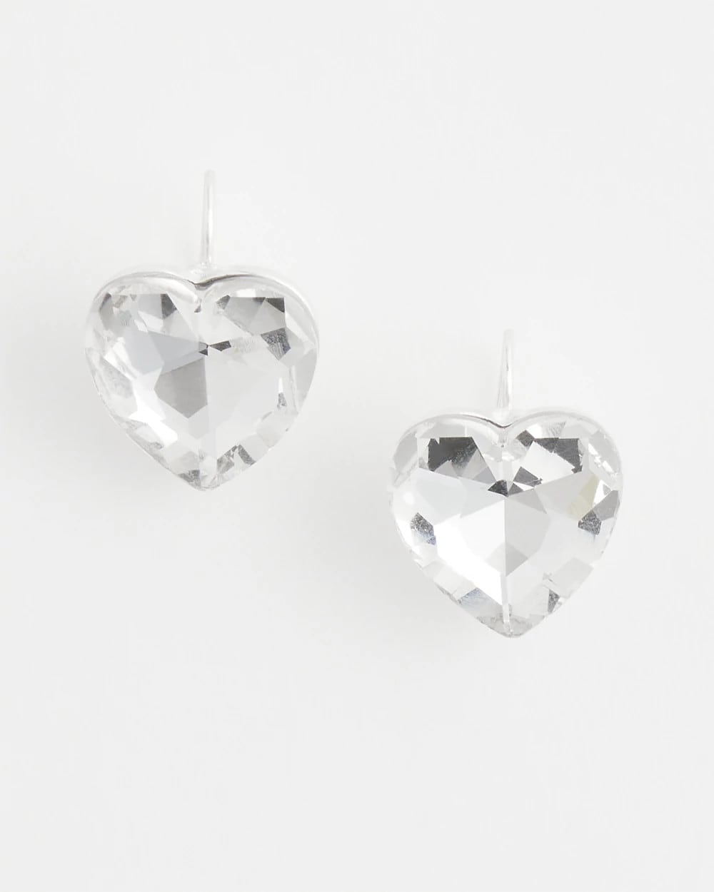 Chico's | Crystal Heart Gem Drop Earrings/ Neutral