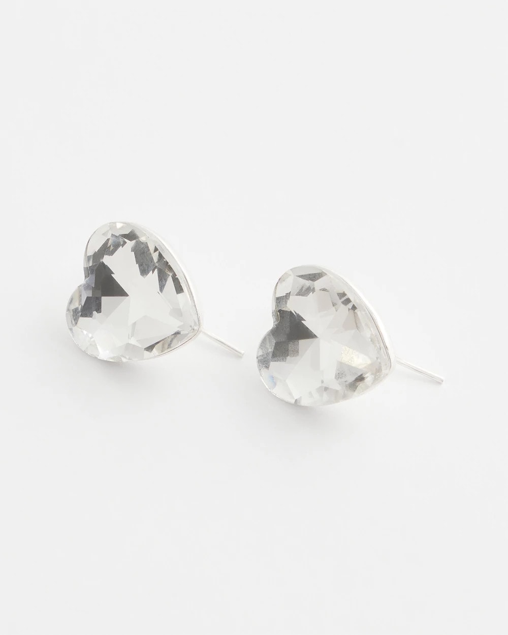Chico's | Crystal Heart Gem Drop Earrings/ Neutral