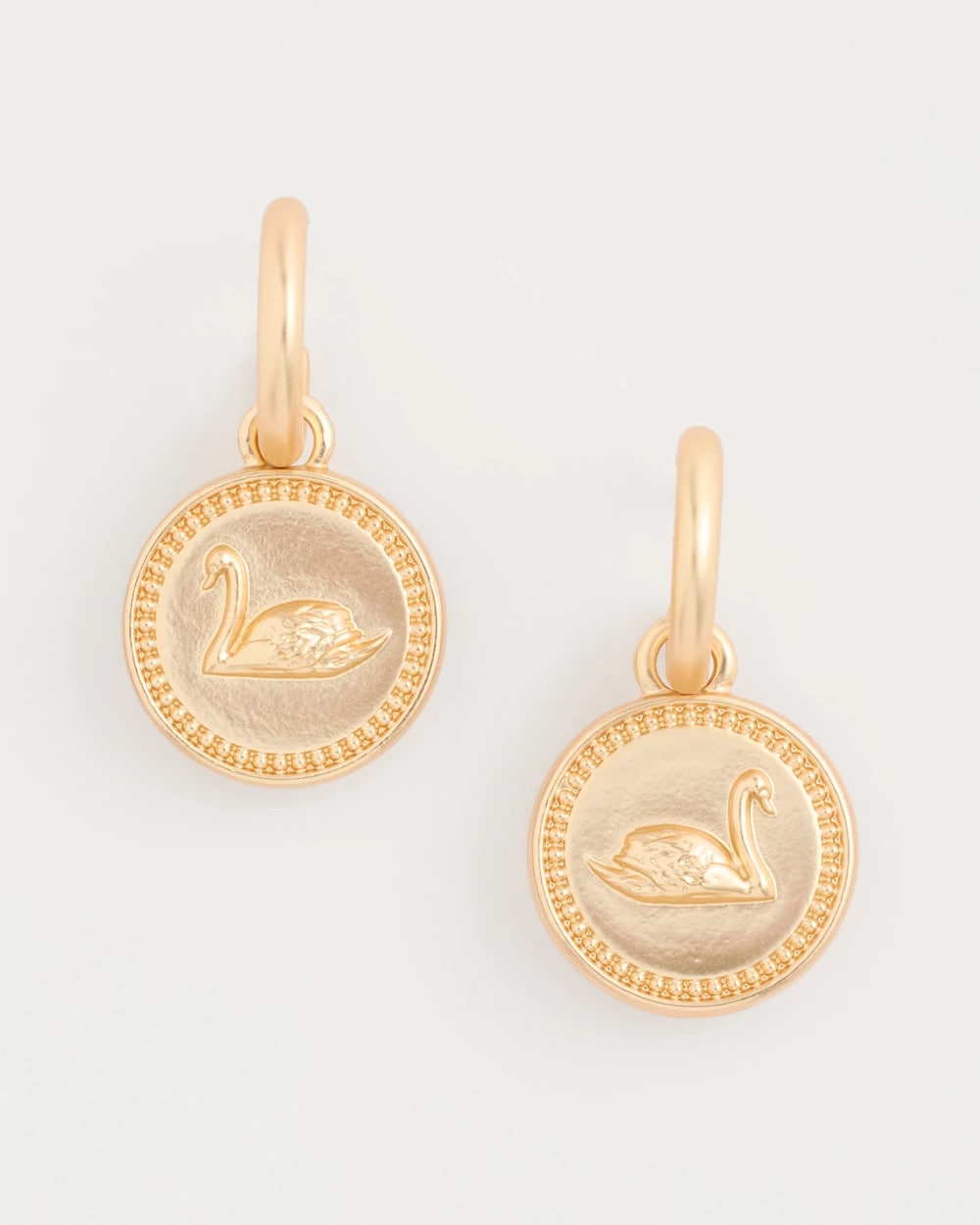 Chico's | Swan Mini Charm Earrings/ Gold