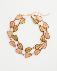 Chico's | Neutral Double Strand Geo Necklace/ Neutral