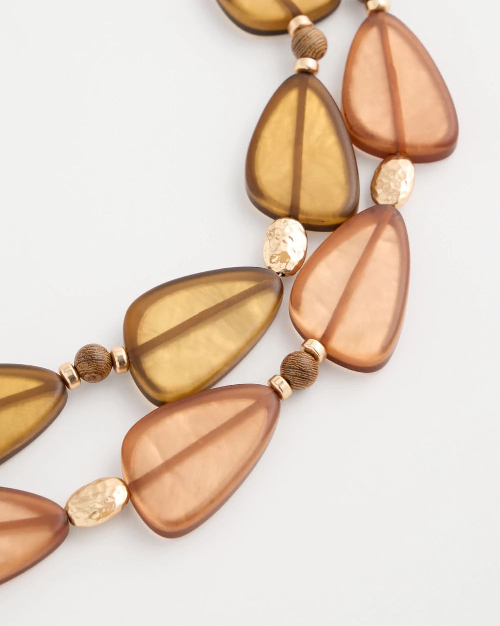 Chico's | Neutral Double Strand Geo Necklace/ Neutral