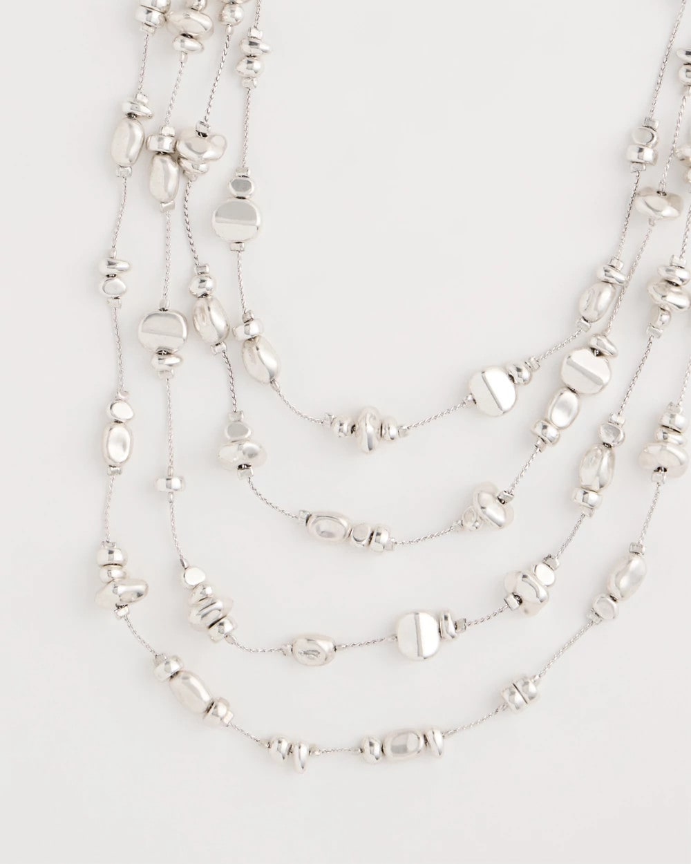 Chico's | Silvertone Nugget Illusion Necklace/ Silver