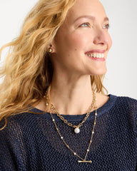 Chico's | Toggle Bar Pearl Pendant Necklace/ Pearl