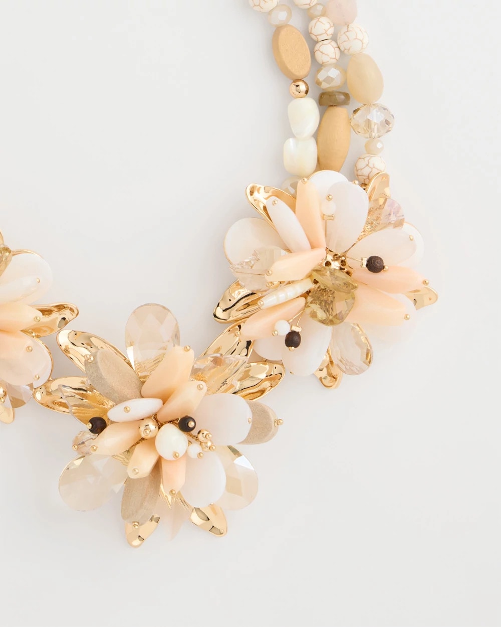 Chico's | Chico's Originals Neutral Floral Bib Necklace/ Neutral