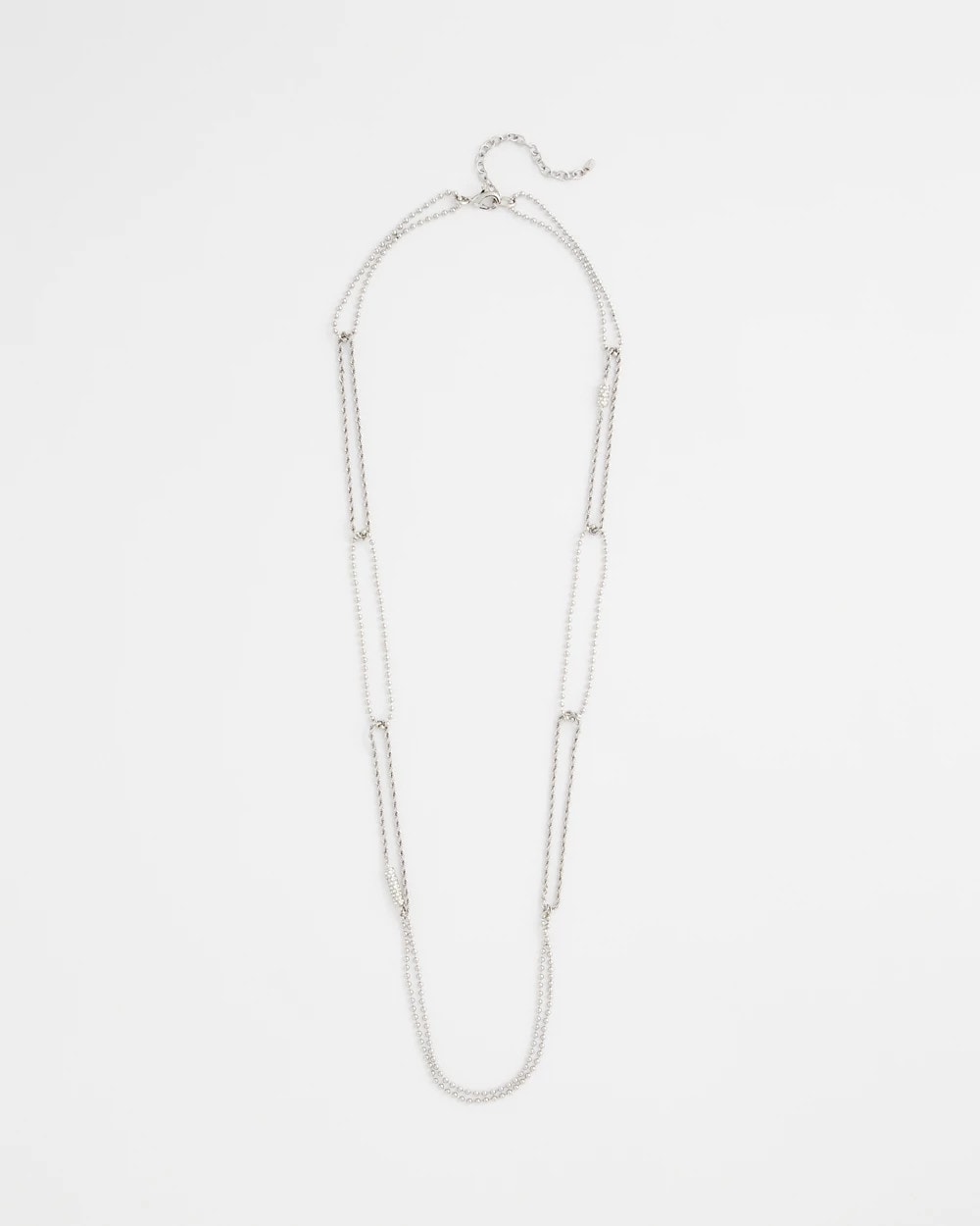 Chico's | Long Silver Ball Chain Single Strand/ Silver