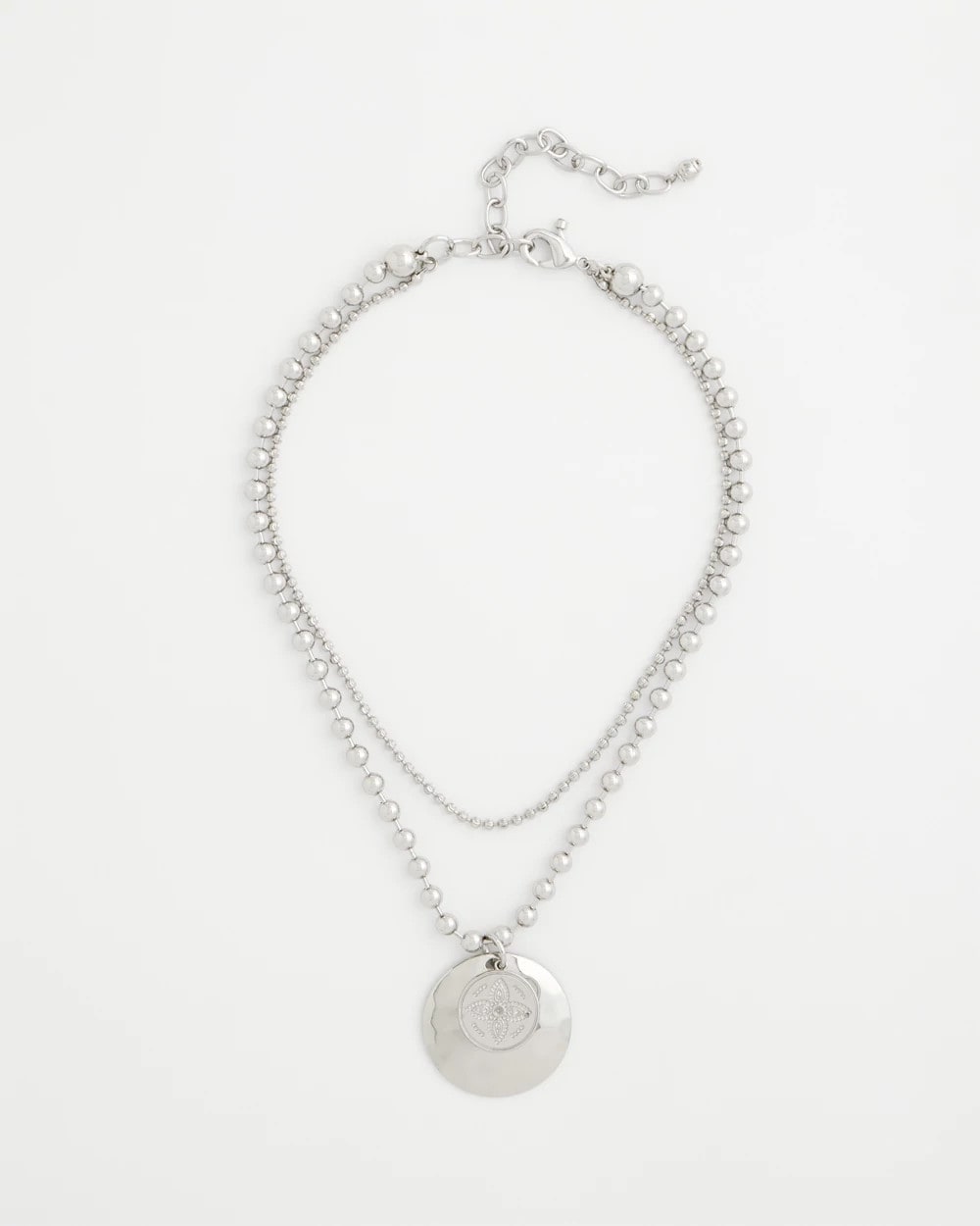 Chico's | Short Silver Ball Chain Pendant/ Silver