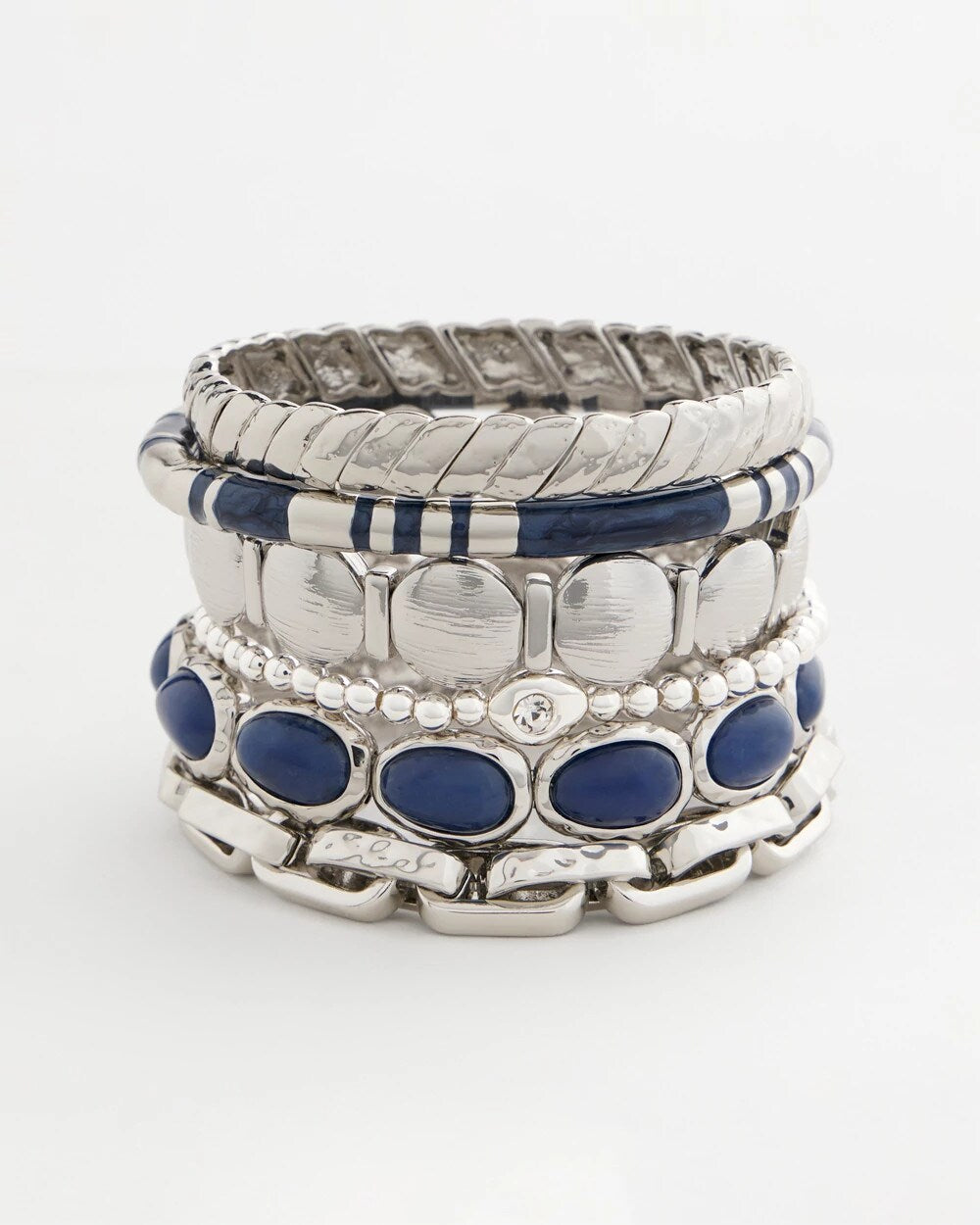 Chico's | Silver Link Stretch Bracelet/ Silver