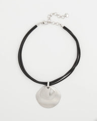 Chico's | Silver Pendant On Cord/ Silver