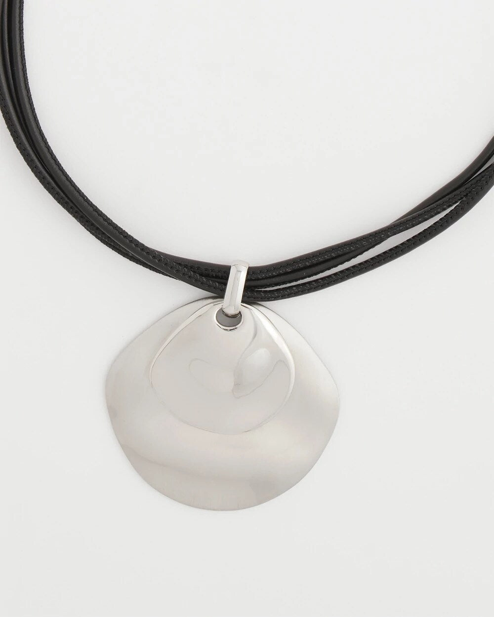 Chico's | Silver Pendant On Cord/ Silver