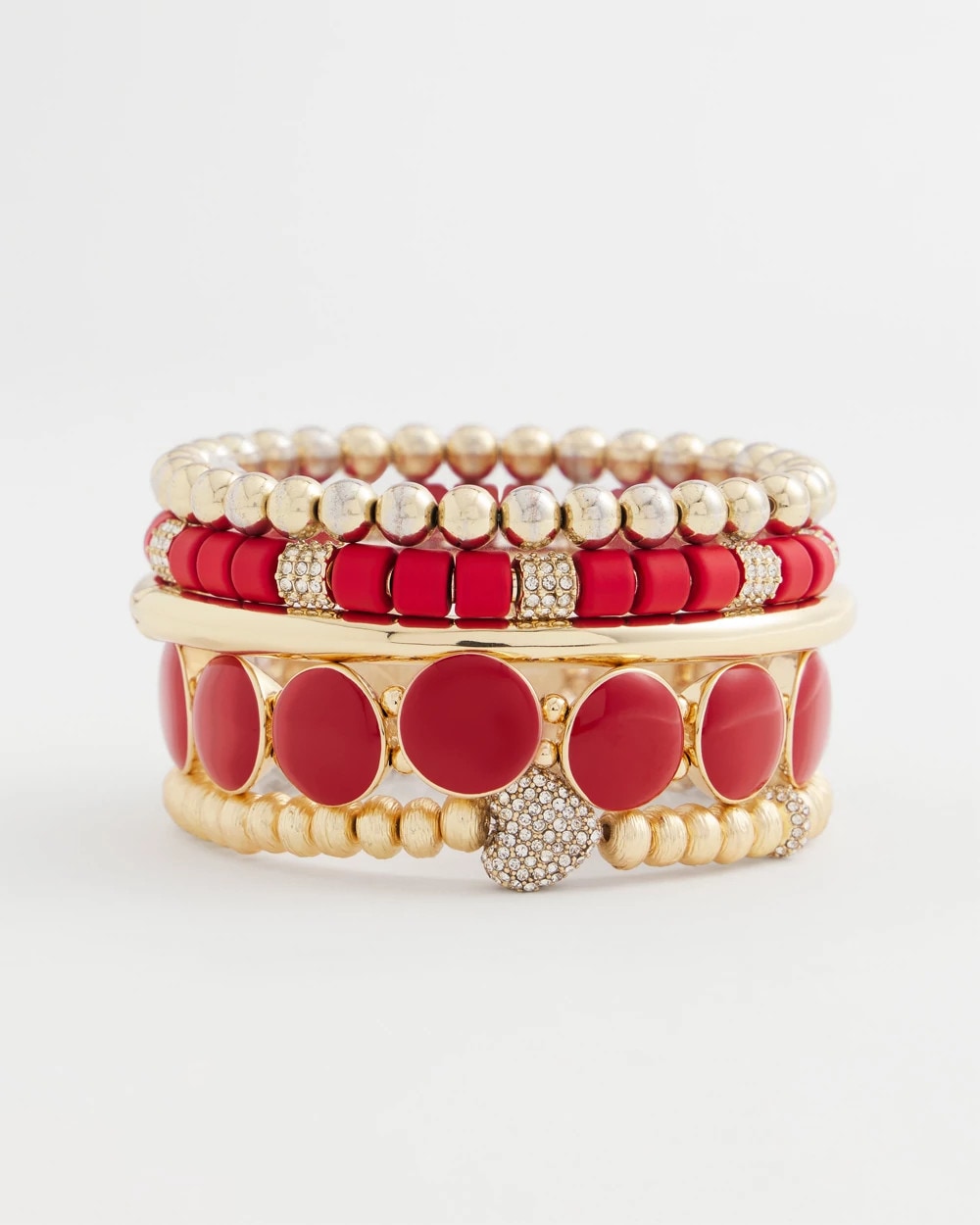 Chico's | Gold Heart Stretch Bracelet/ Gold
