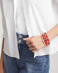 Chico's | Gold Heart Stretch Bracelet/ Gold