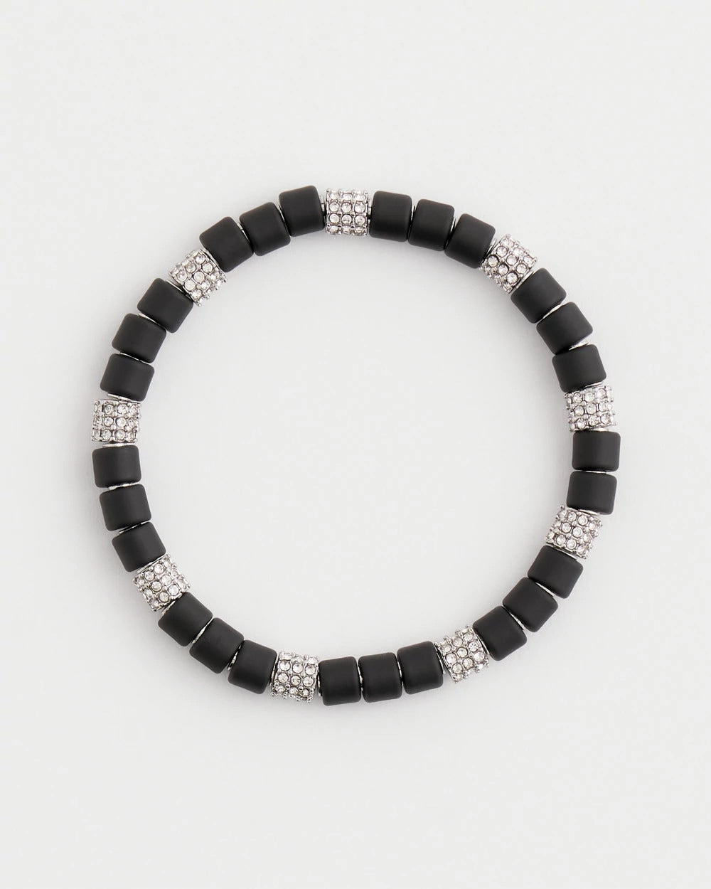 Chico's | Black Barrel Bead Stretch Bracelet/ Black