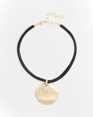 Chico's | Gold Pendant On Cord/ Gold