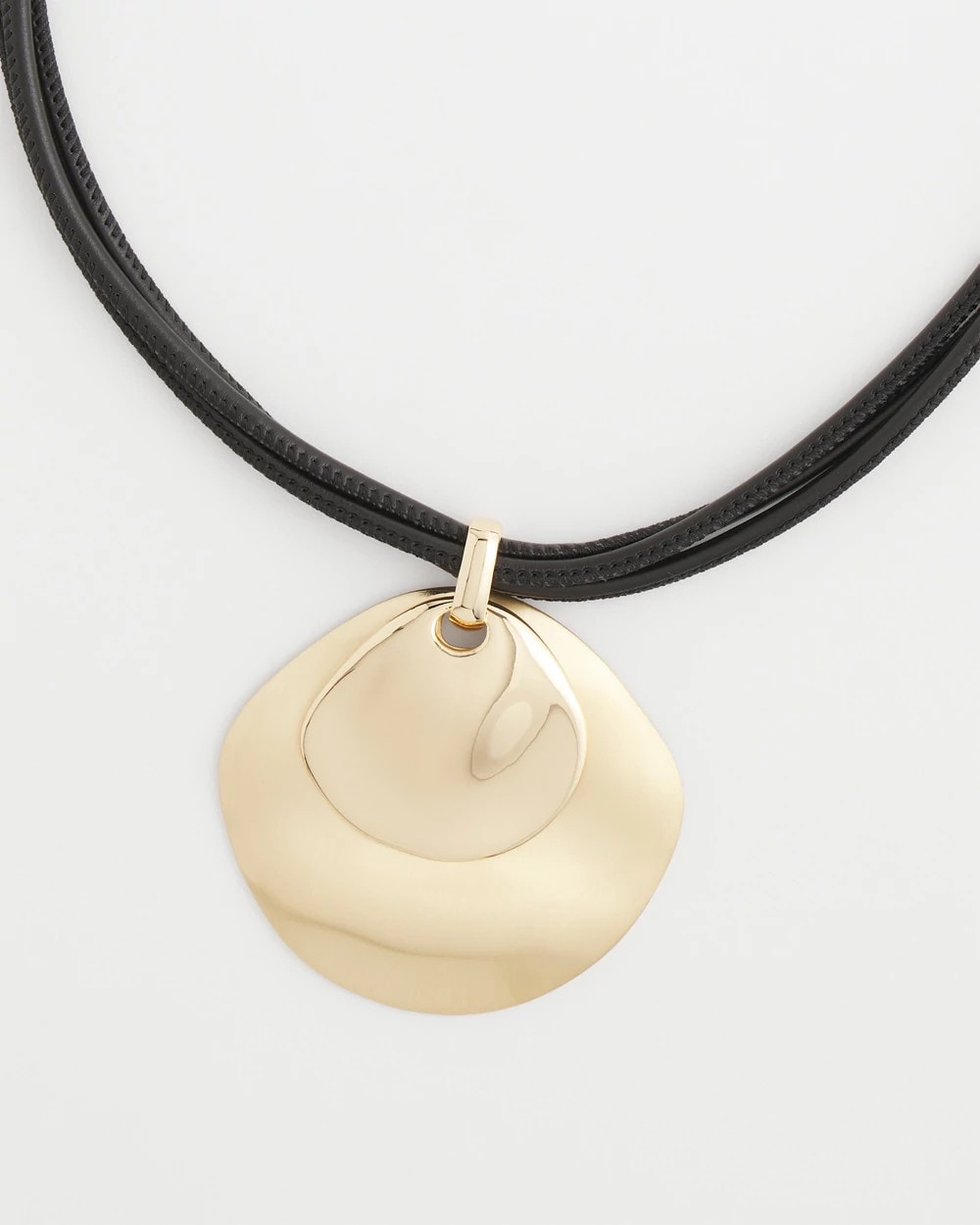 Chico's | Gold Pendant On Cord/ Gold