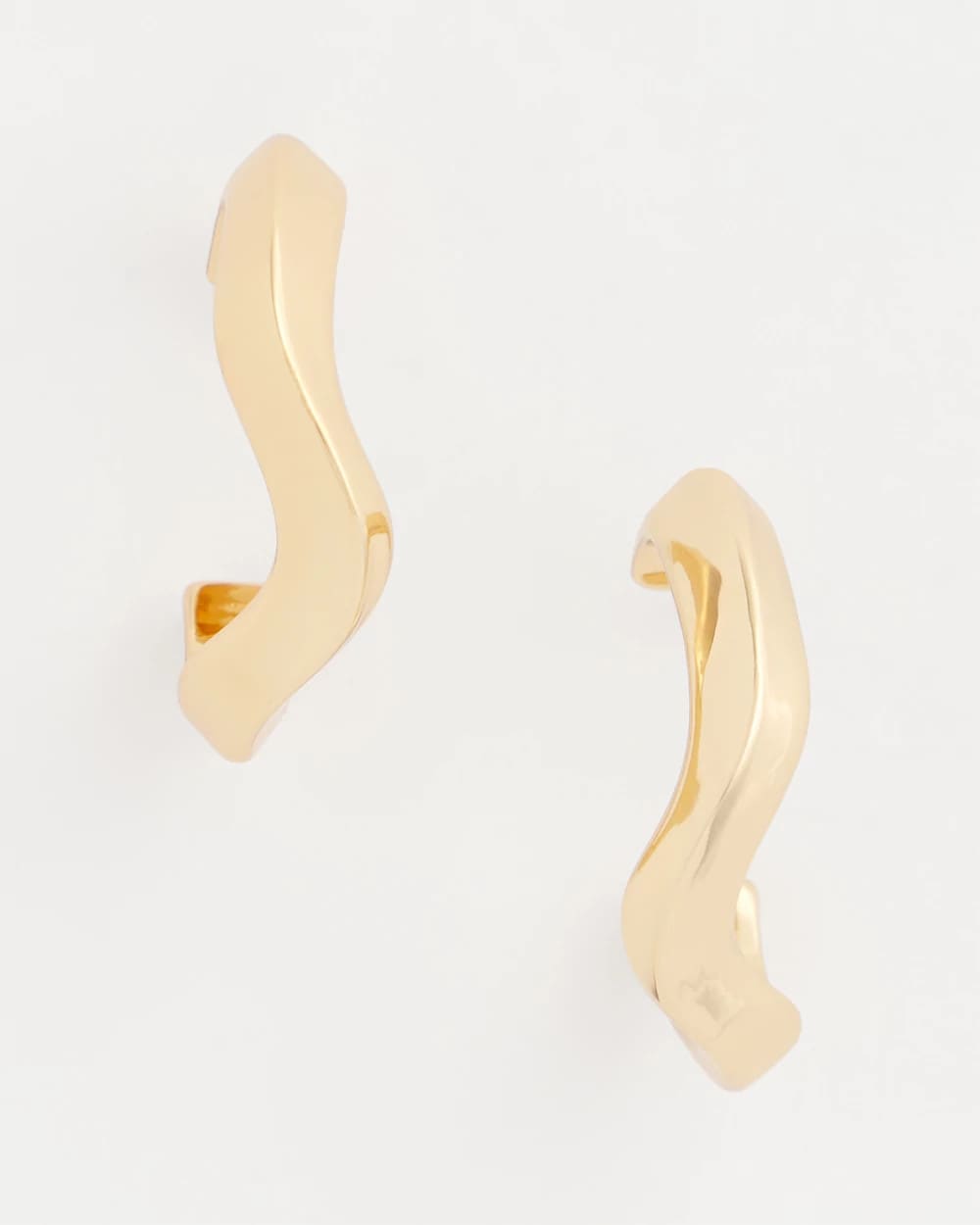 Chico's | Gold Wavy Hoop Earrings/ Gold
