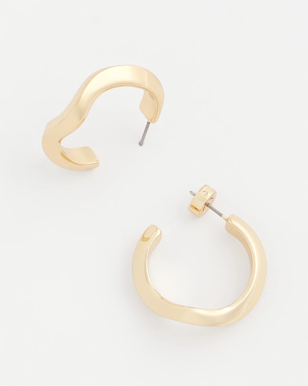 Chico's | Gold Wavy Hoop Earrings/ Gold