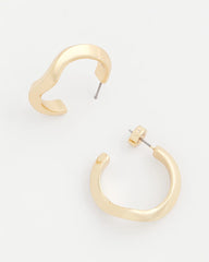 Chico's | Gold Wavy Hoop Earrings/ Gold