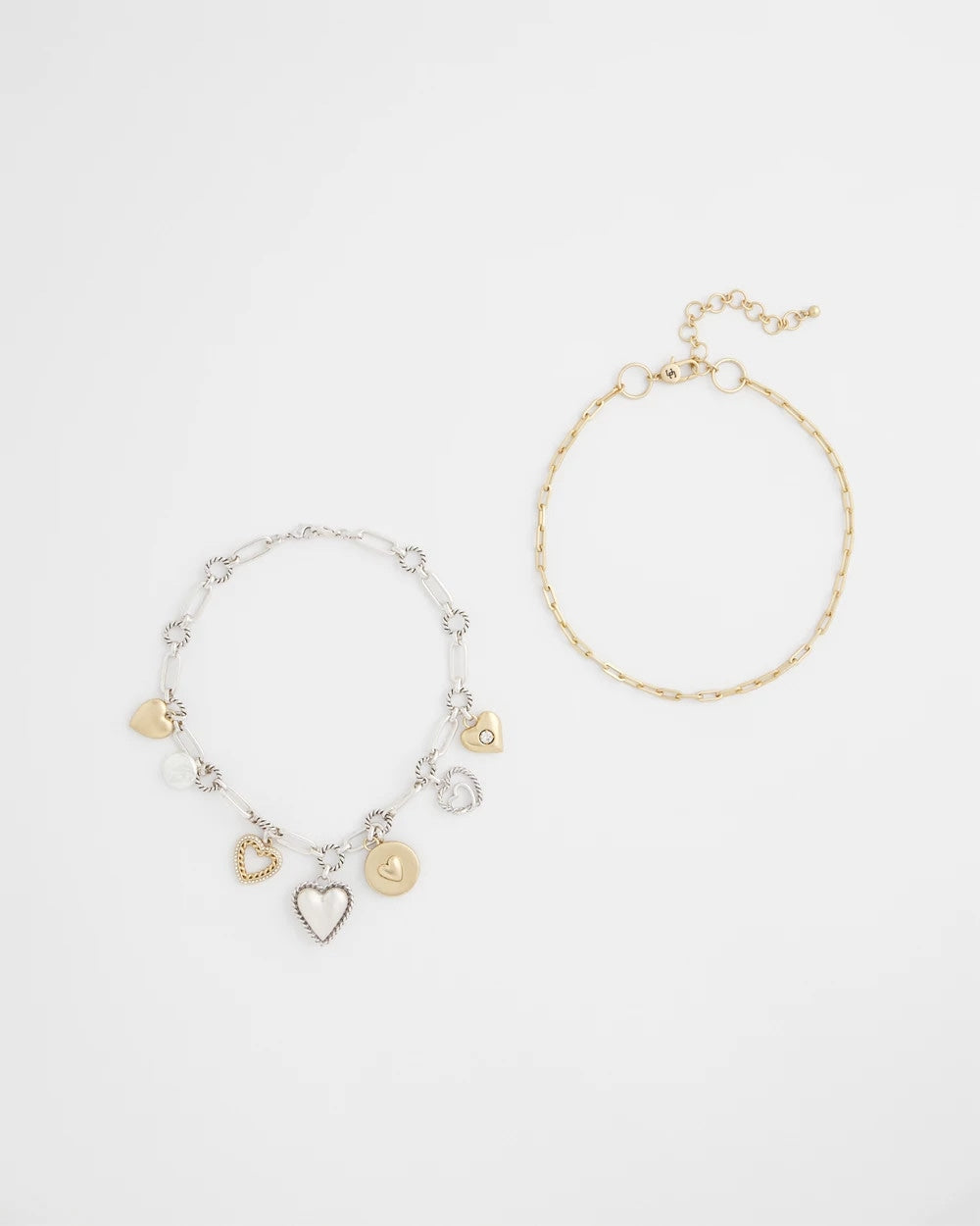 Chico's | Mixed Metal Heart Charm Necklace/ Mixed Metals