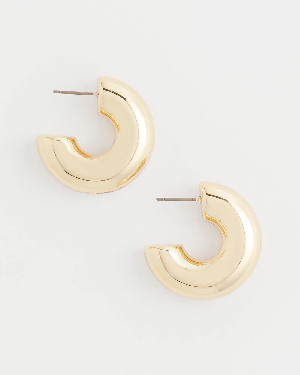 Chico's | Gold Puff Hoop Earrings/ Gold