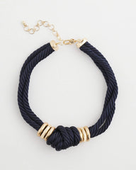 Chico's | Navy Knot Rope Necklace/ Navy