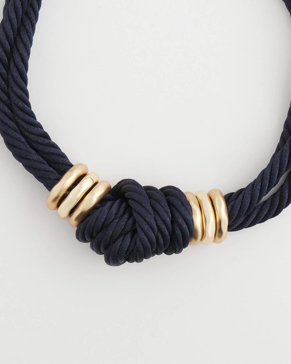 Chico's | Navy Knot Rope Necklace/ Navy