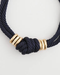 Chico's | Navy Knot Rope Necklace/ Navy