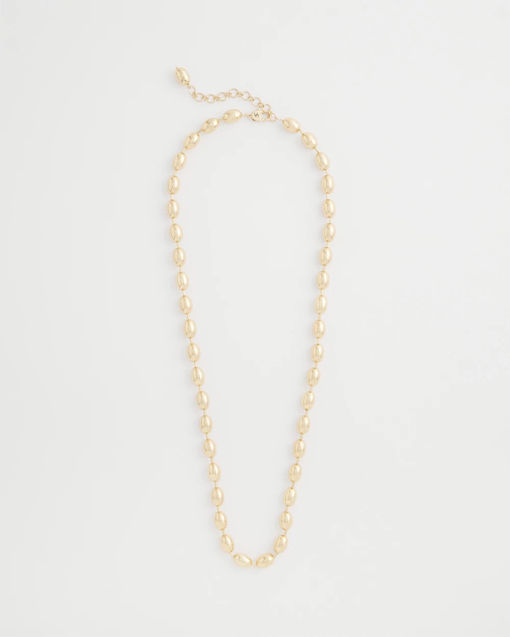 Chico's | Gold Bead Long Single Strand Necklace/ Gold