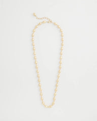 Chico's | Gold Bead Long Single Strand Necklace/ Gold