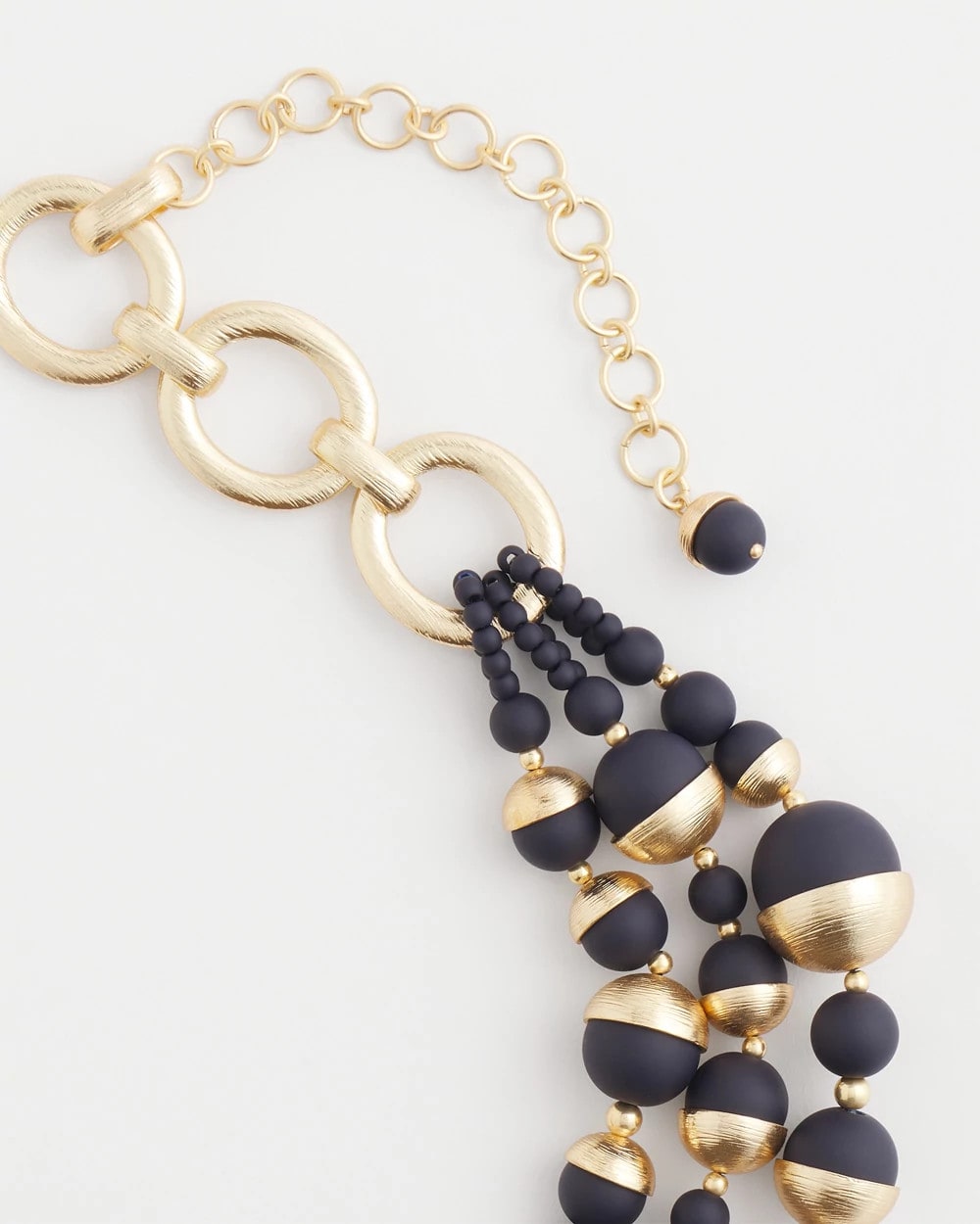 Chico's | Gold & Navy Bead Necklace/ Navy