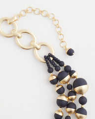 Chico's | Gold & Navy Bead Necklace/ Navy