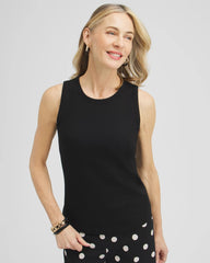 Chico's | Ribbed High Neck Tank/ Black