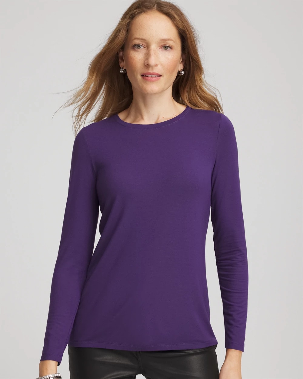 Chico's | Touch of Cool™ Layering Tee/ Purple Elixir