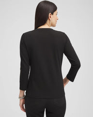 Chico's | 3/4 Sleeve Perfect Tee/ Black