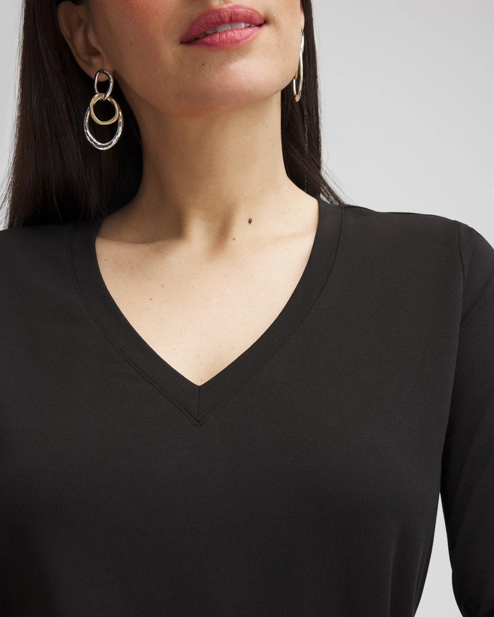 Chico's | 3/4 Sleeve Perfect Tee/ Black