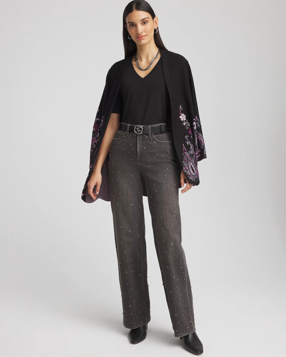 Chico's | Perfect Elbow Sleeve Tee/ Black