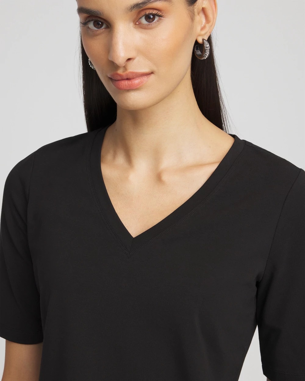 Chico's | Perfect Elbow Sleeve Tee/ Black