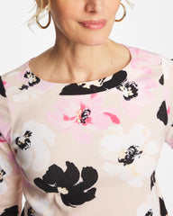 Chico's | Printed Pima 3/4 Sleeve Tee/ Sweet Blossom