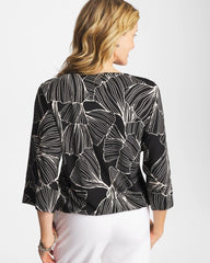 Chico's | Ginkgo Matte Jersey Bubble Hem Top/ Black