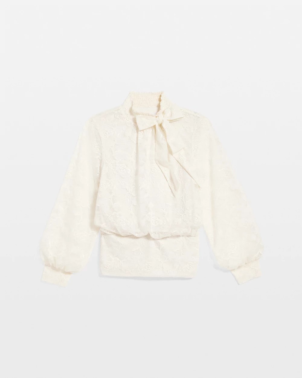 Chico's | Tie-Neck Banded-Bottom Top/ English Cream