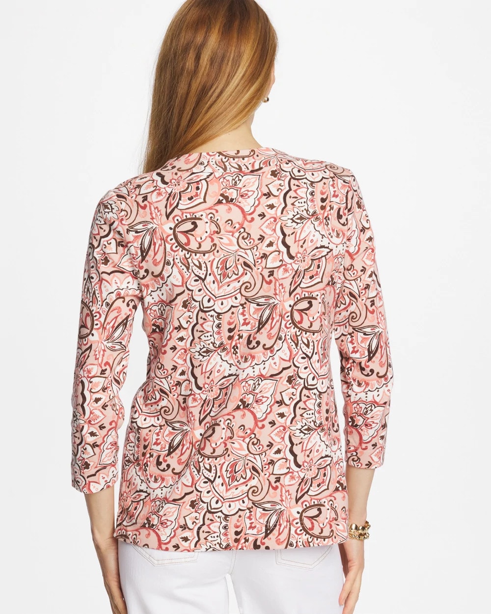 Chico's | Pima 3/4 Sleeve Tee/ Rose Smoke