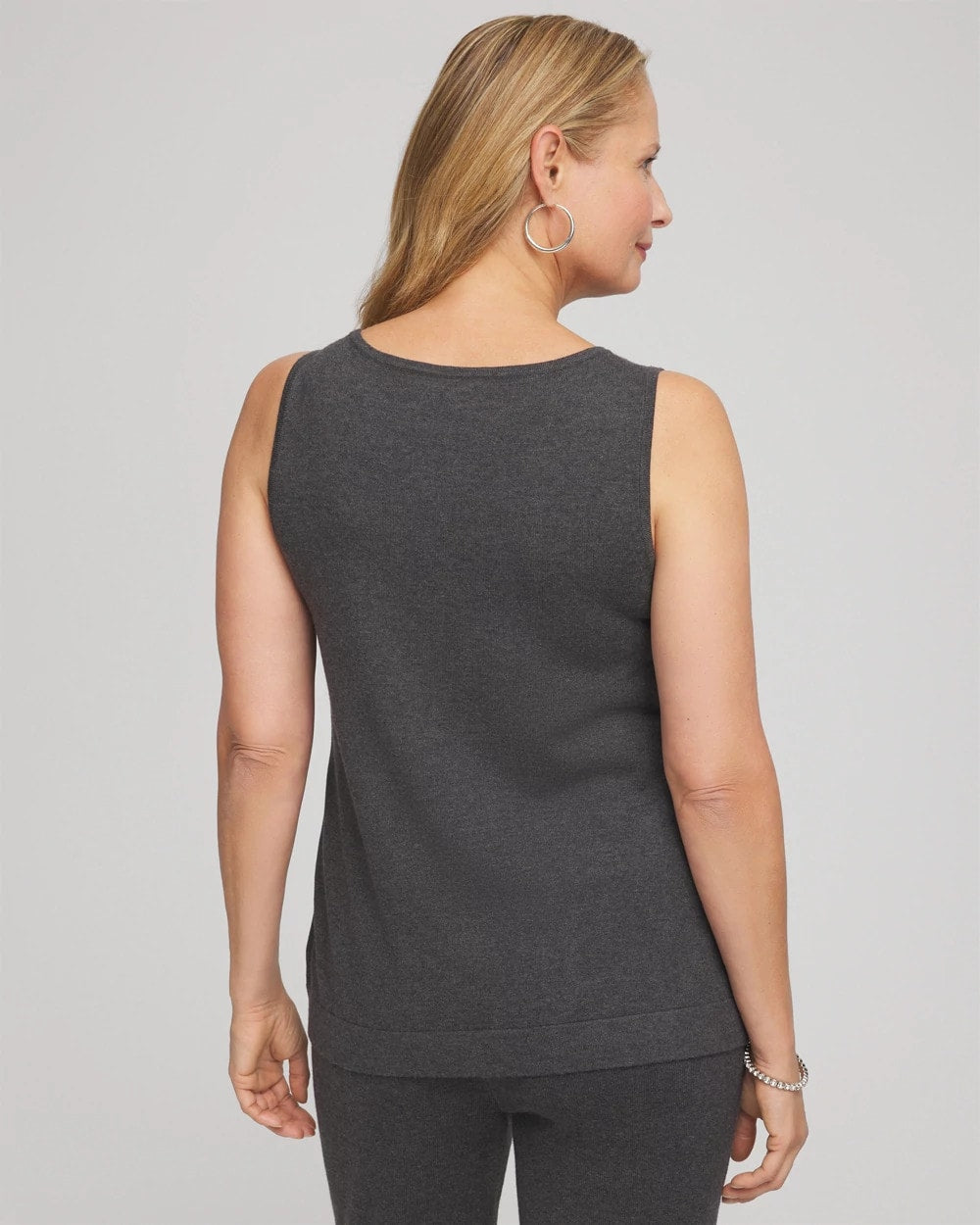 Chico's | Travelers™ Rhinestone Tank/ Graphite Gray
